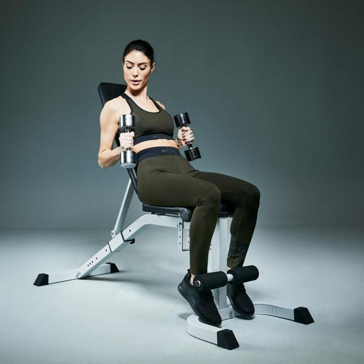 Banco de Musculación con Curl Predicador Ajustable - Gorilla Sports ES