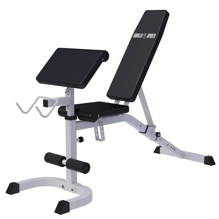Banco de Musculación con Curl Predicador Ajustable
