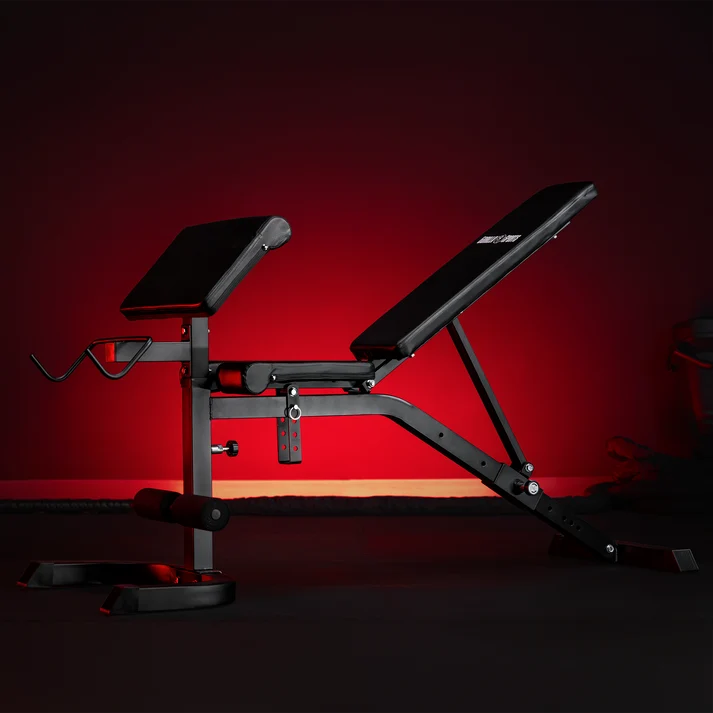 Banco de Musculación con Curl Predicador Ajustable