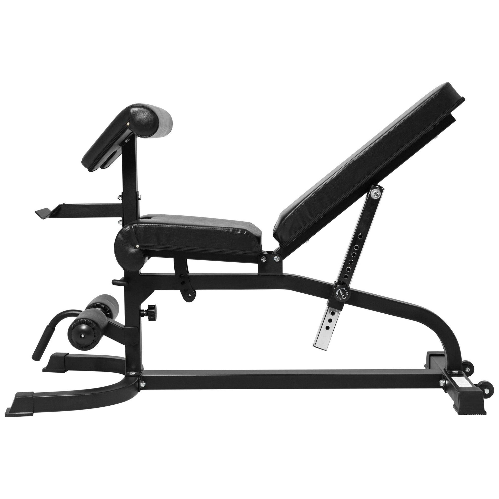 Banco de Musculación Inclinado con Extensión de Piernas y Curl Predicador - Gorilla Sports ES