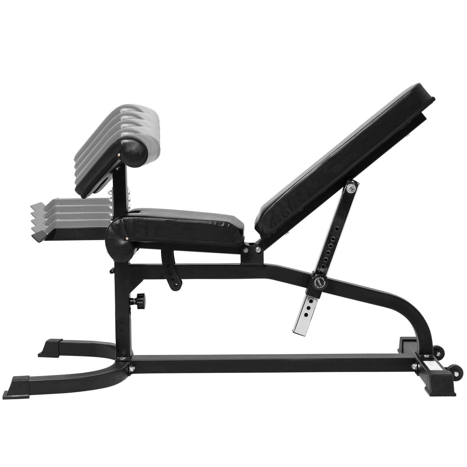 Banco de Musculación Inclinado con Extensión de Piernas y Curl Predicador - Gorilla Sports ES