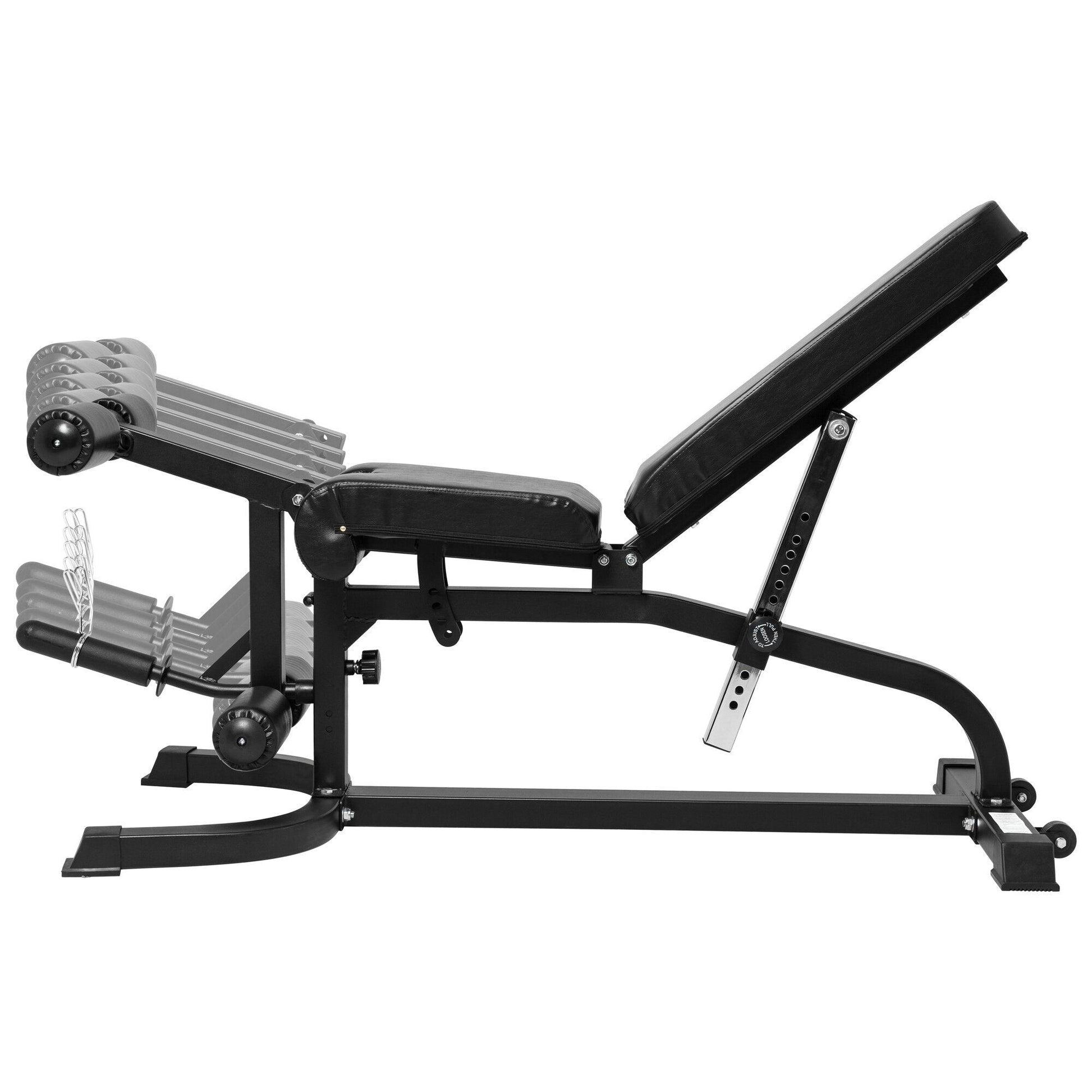 Banco de Musculación Inclinado con Extensión de Piernas y Curl Predicador - Gorilla Sports ES