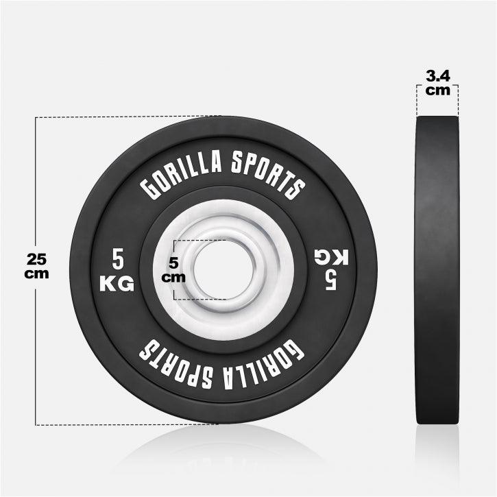 Disco de Pesas Olímpico con Revesitmiento de Goma 5 - 25 kg - Gorilla Sports ES
