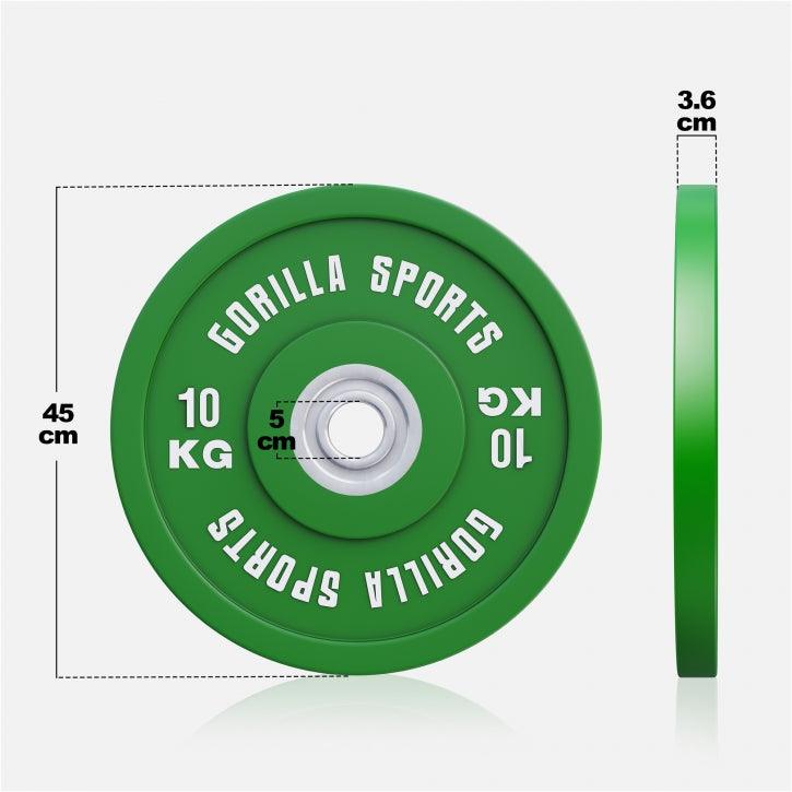 Disco de Pesas Olímpico con Revesitmiento de Goma 5 - 25 kg - Gorilla Sports ES