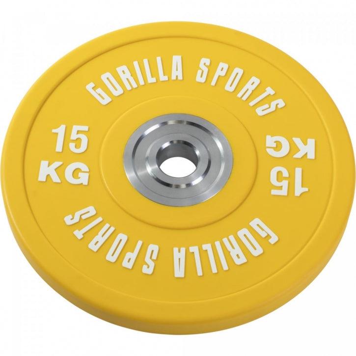 Set de Barra y Discos de Pesas Bumper Olímpicos - 140 kg - Gorilla Sports ES