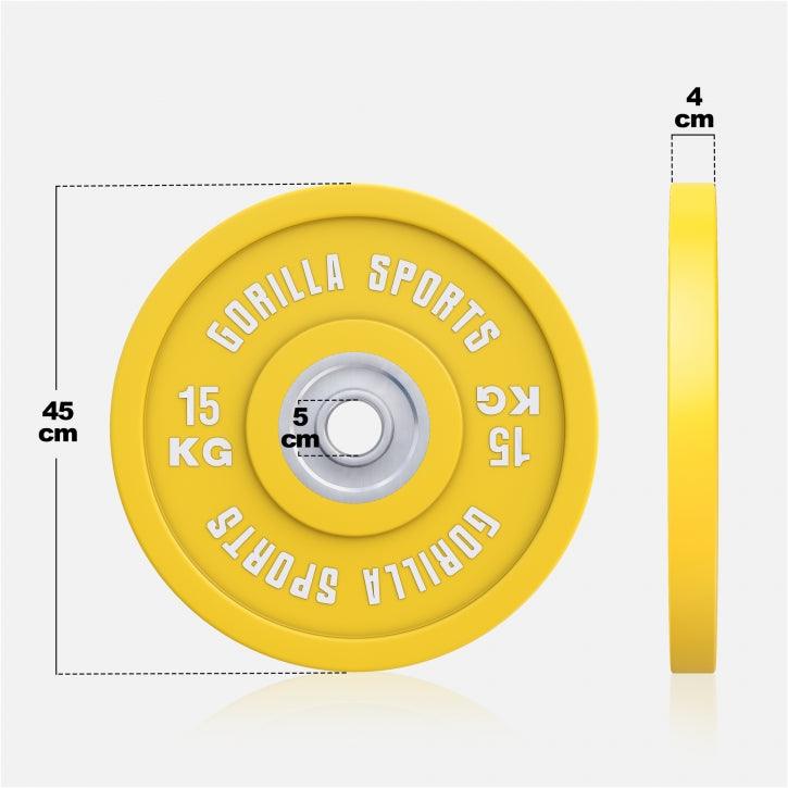 Disco de Pesas Olímpico con Revesitmiento de Goma 5 - 25 kg - Gorilla Sports ES