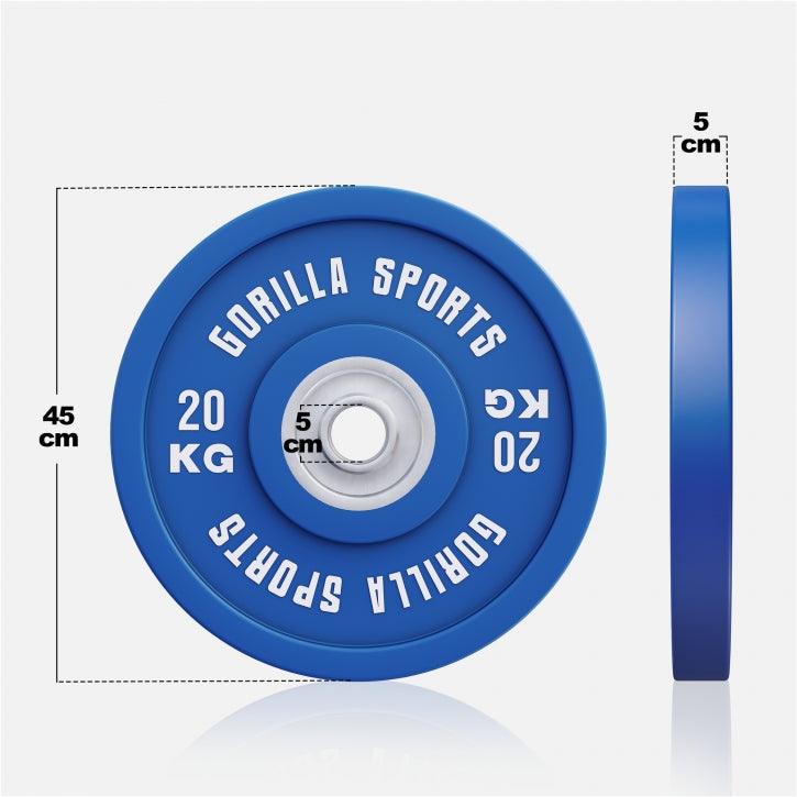 Disco de Pesas Olímpico con Revesitmiento de Goma 5 - 25 kg - Gorilla Sports ES