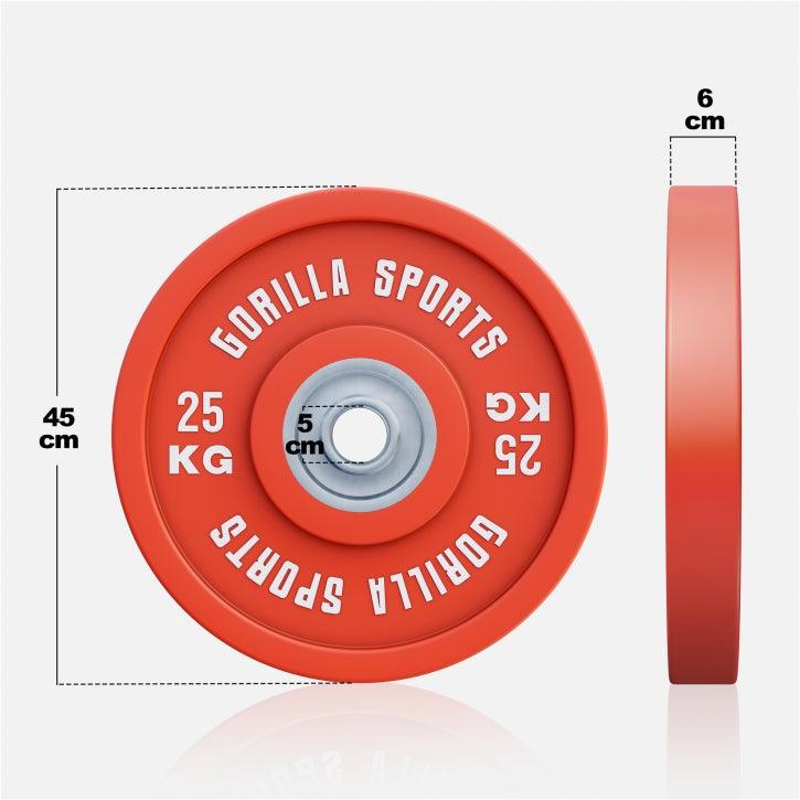 Disco de Pesas Olímpico con Revesitmiento de Goma 5 - 25 kg - Gorilla Sports ES
