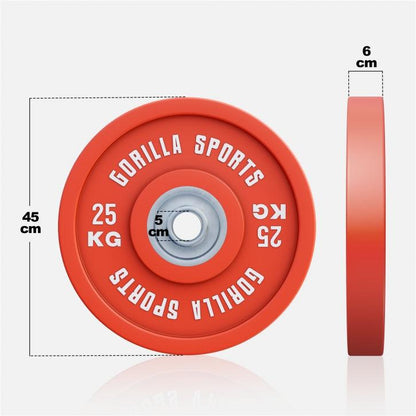 Disco de Pesas Olímpico con Revesitmiento de Goma 5 - 25 kg - Gorilla Sports ES