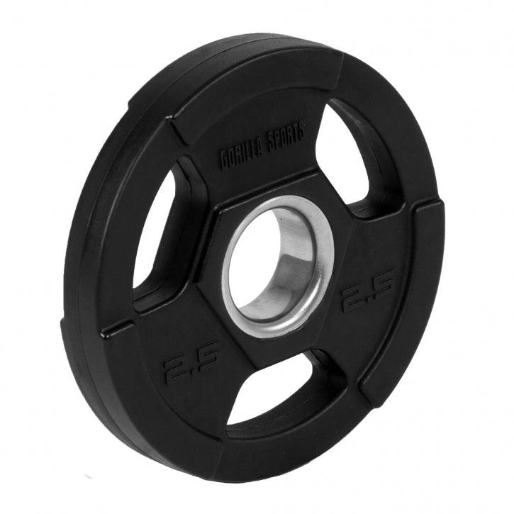 Disco de Pesas Olímpico de Plástico con Triple Agarre 1,25 - 25 kg - Gorilla Sports ES