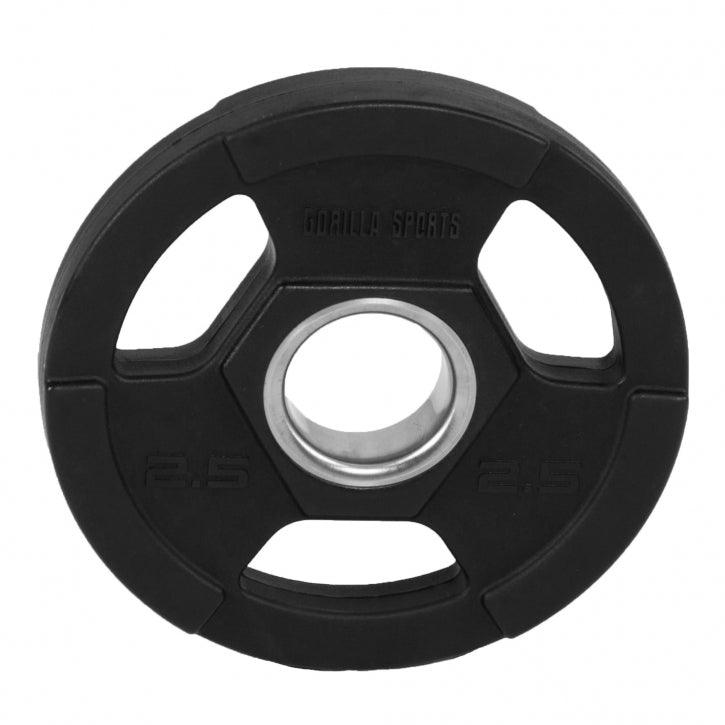 Disco de Pesas Olímpico de Plástico con Triple Agarre 1,25 - 25 kg - Gorilla Sports ES