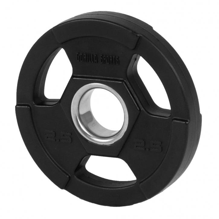 Disco de Pesas Olímpico de Plástico con Triple Agarre 1,25 - 25 kg - Gorilla Sports ES