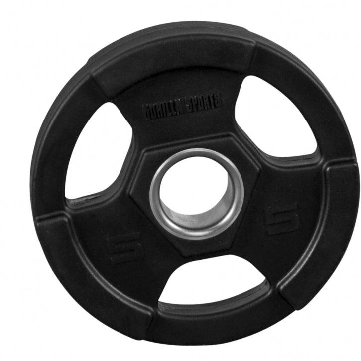 Disco de Pesas Olímpico de Plástico con Triple Agarre 1,25 - 25 kg - Gorilla Sports ES