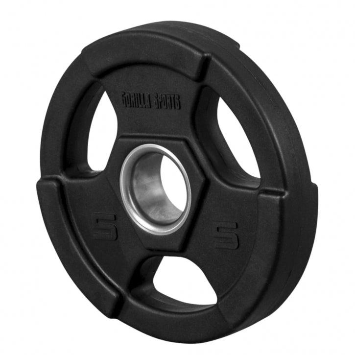 Disco de Pesas Olímpico de Plástico con Triple Agarre 1,25 - 25 kg - Gorilla Sports ES