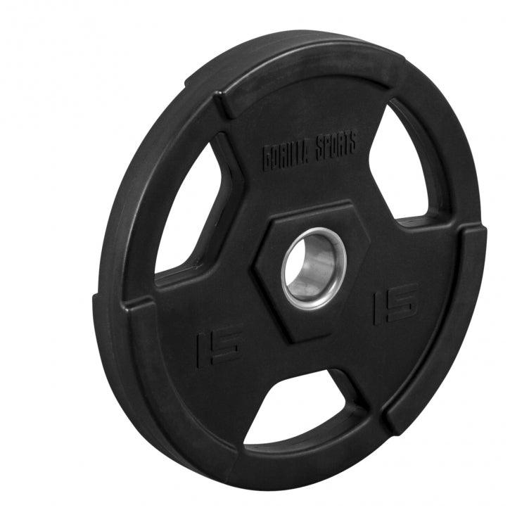 Disco de Pesas Olímpico de Plástico con Triple Agarre 1,25 - 25 kg - Gorilla Sports ES