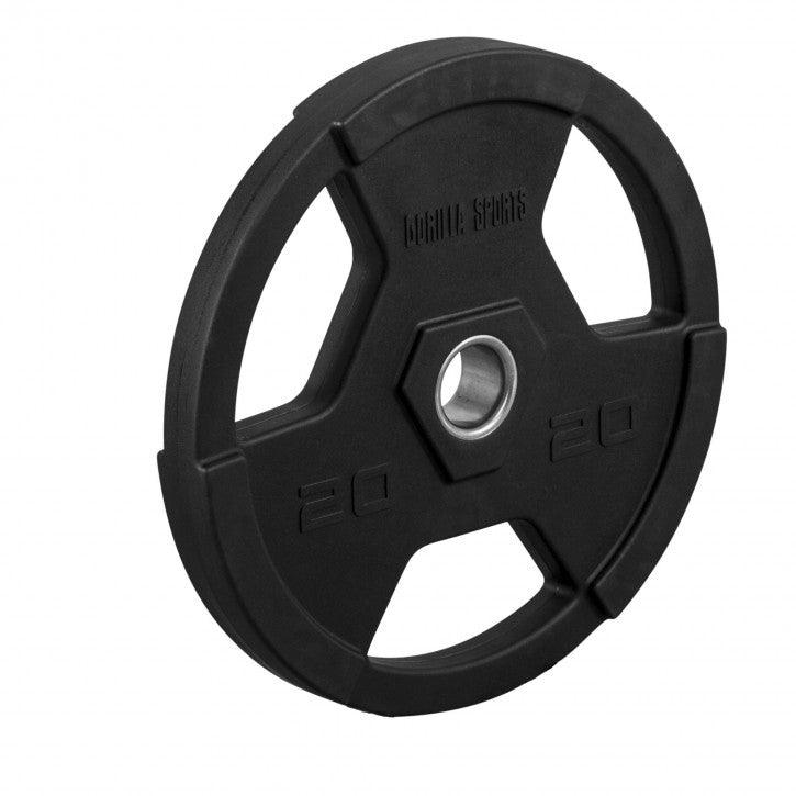 Disco de Pesas Olímpico de Plástico con Triple Agarre 1,25 - 25 kg - Gorilla Sports ES