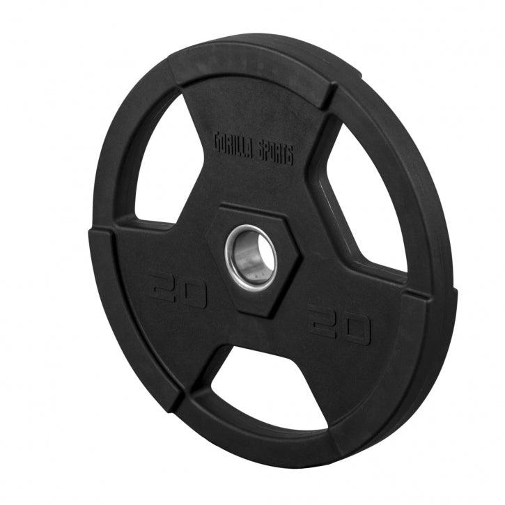 Disco de Pesas Olímpico de Plástico con Triple Agarre 1,25 - 25 kg - Gorilla Sports ES