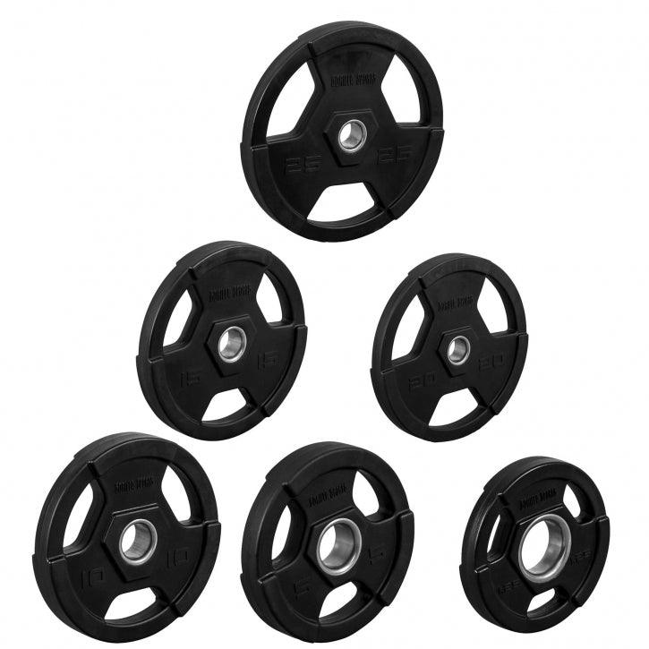 Disco de Pesas Olímpico de Plástico con Triple Agarre 1,25 - 25 kg - Gorilla Sports ES