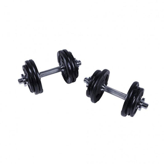 Set de Mancuernas con Discos de Pesas de Hierro Fundido con Triple Agarre - Gorilla Sports ES