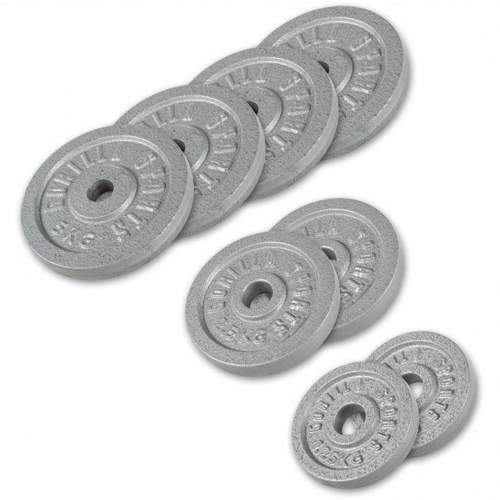 Soporte para Discos de Pesas + Set de Discos de Pesas de Hierro Fundido - Gorilla Sports ES