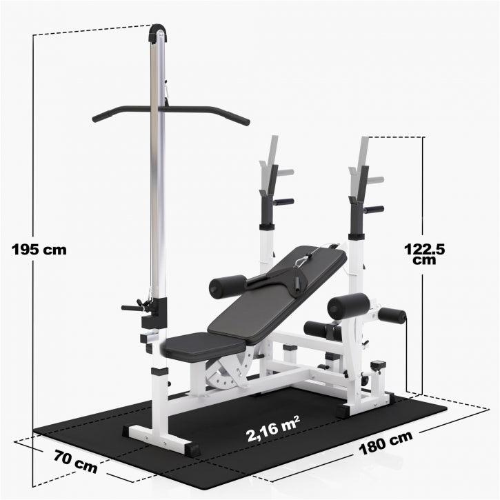 Multiestación Home Gym + Torre de Polea + Set de Pesas de Plástico + Protector Suelo - Gorilla Sports ES