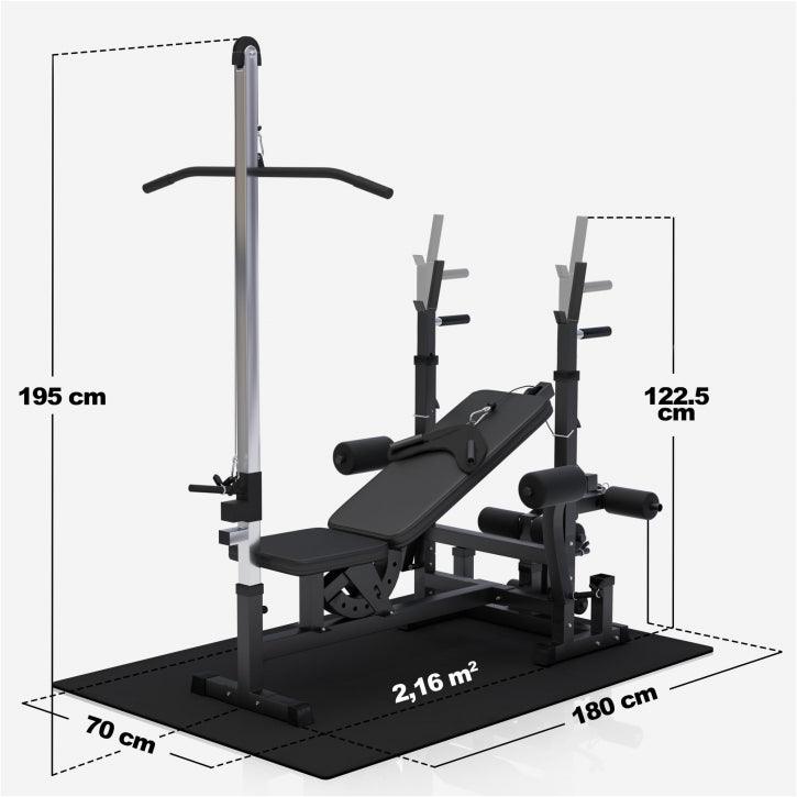 Multiestación Home Gym + Torre de Polea + Set de Pesas de Plástico + Protector Suelo - Gorilla Sports ES