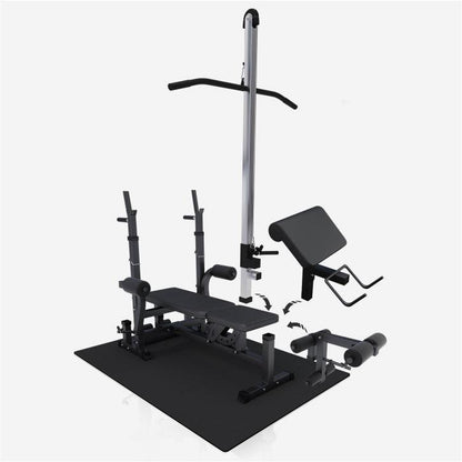 Multiestación Home Gym + Torre de Polea + Set de Pesas de Plástico + Protector Suelo - Gorilla Sports ES