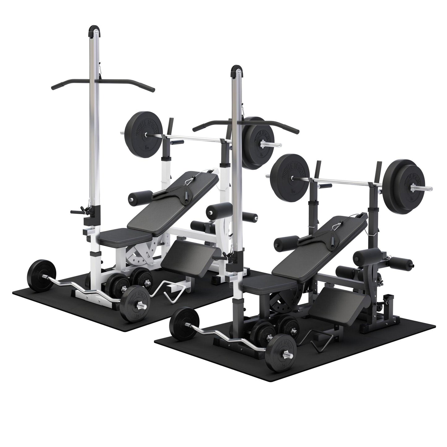 Multiestación Home Gym + Torre de Polea + Set de Pesas de Plástico + Protector Suelo - Gorilla Sports ES
