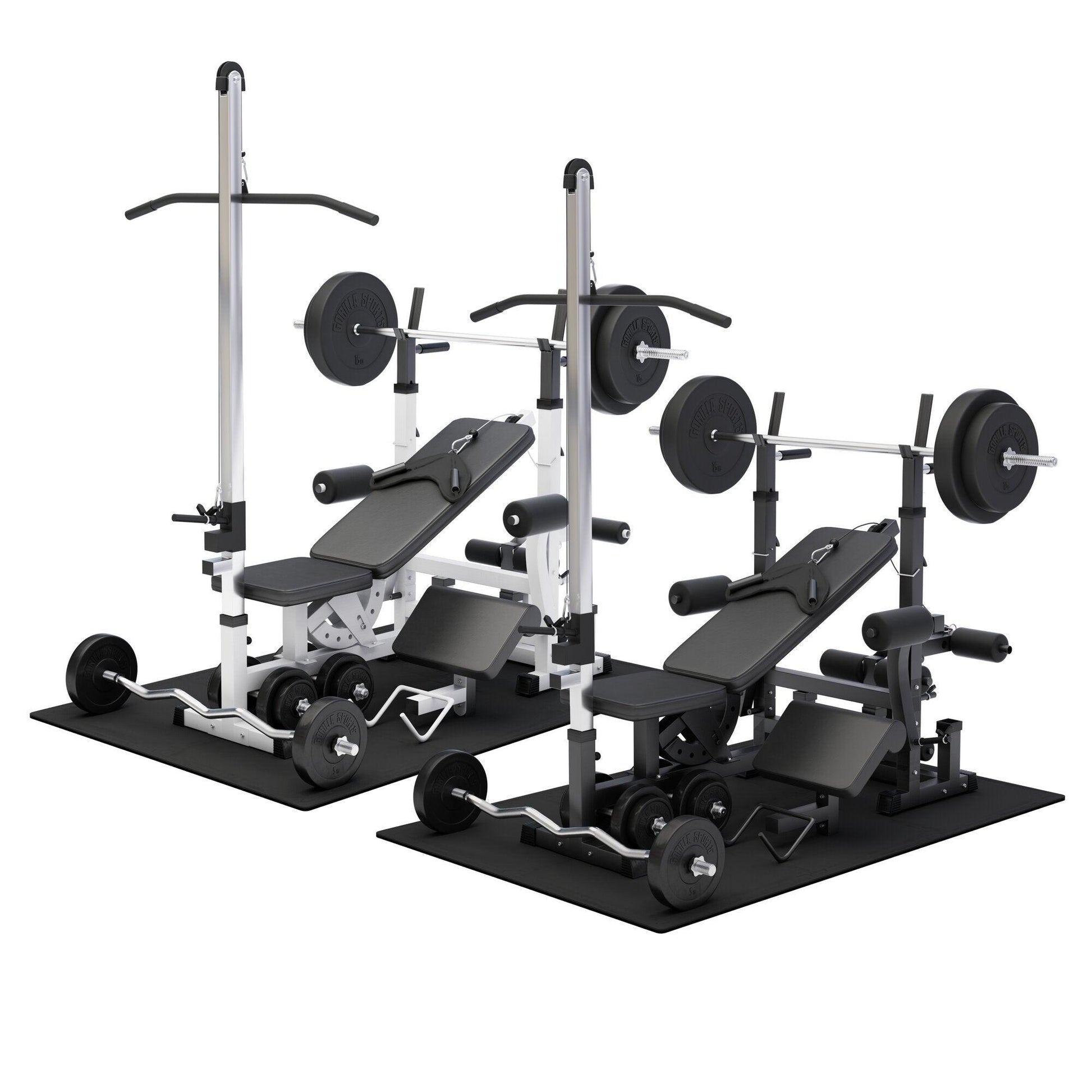 Multiestación Home Gym + Torre de Polea + Set de Pesas de Plástico + Protector Suelo - Gorilla Sports ES