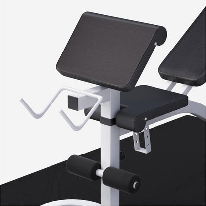 Banco con Soporte para Barra + Set de Pesas de Plástico con Triple Agarre + Protector Suelo - Gorilla Sports ES