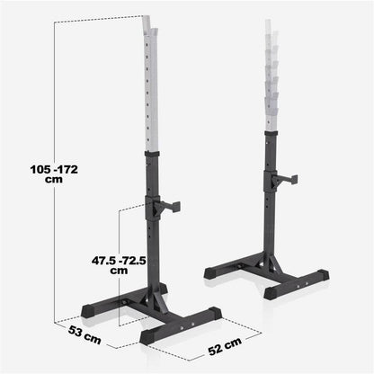 Banco con Soporte para Barra + Set de Pesas de Plástico con Triple Agarre + Protector Suelo - Gorilla Sports ES