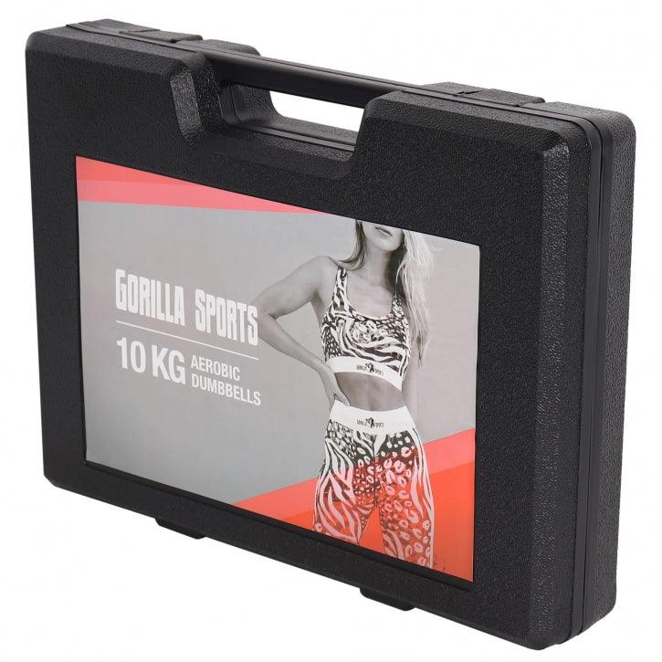 Set de mancuernas de gimnasia de 10 kg con maletín