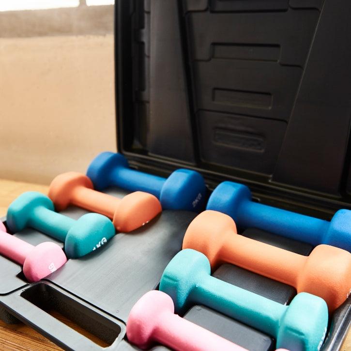 Set de mancuernas de gimnasia de 10 kg con maletín