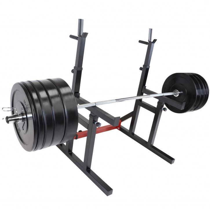Soporte para Sentadillas + Set de Discos de Pesas Olímpicos de Goma - 170 kg - Gorilla Sports ES