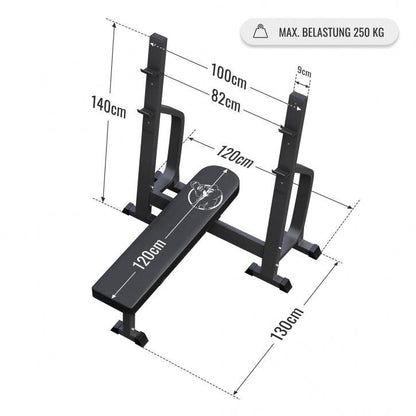 Banco de Musculación Profesional + Set de Pesas Olímpicas de Hierro Fundido - 130 kg - Gorilla Sports ES
