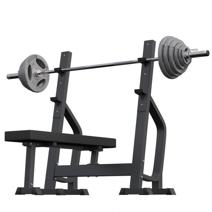 Banco de Musculación Profesional + Set de Pesas Olímpicas de Hierro Fundido - 130 kg - Gorilla Sports ES