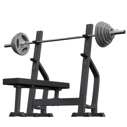 Banco de Musculación Profesional + Set de Pesas Olímpicas de Hierro Fundido - 130 kg - Gorilla Sports ES