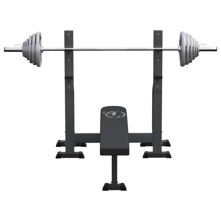 Banco de Musculación Profesional + Set de Pesas Olímpicas de Hierro Fundido - 130 kg - Gorilla Sports ES