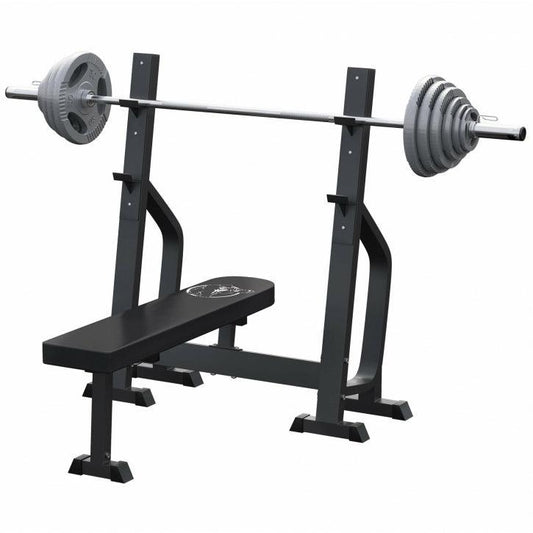 Banco de Musculación Profesional + Set de Pesas Olímpicas de Hierro Fundido - 130 kg - Gorilla Sports ES