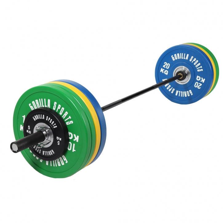 Set de Barra y Discos de Pesas Bumper Olímpicos - 140 kg - Gorilla Sports ES