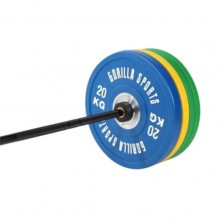 Set de Barra y Discos de Pesas Bumper Olímpicos - 140 kg - Gorilla Sports ES