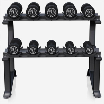 Soporte para Mancuernas con 2 Niveles y Set de 90 kg - Gorilla Sports ES