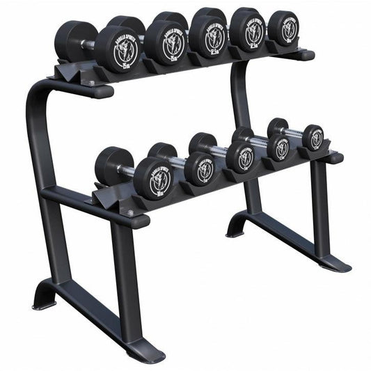 Soporte para Mancuernas con 2 Niveles y Set de 90 kg - Gorilla Sports ES