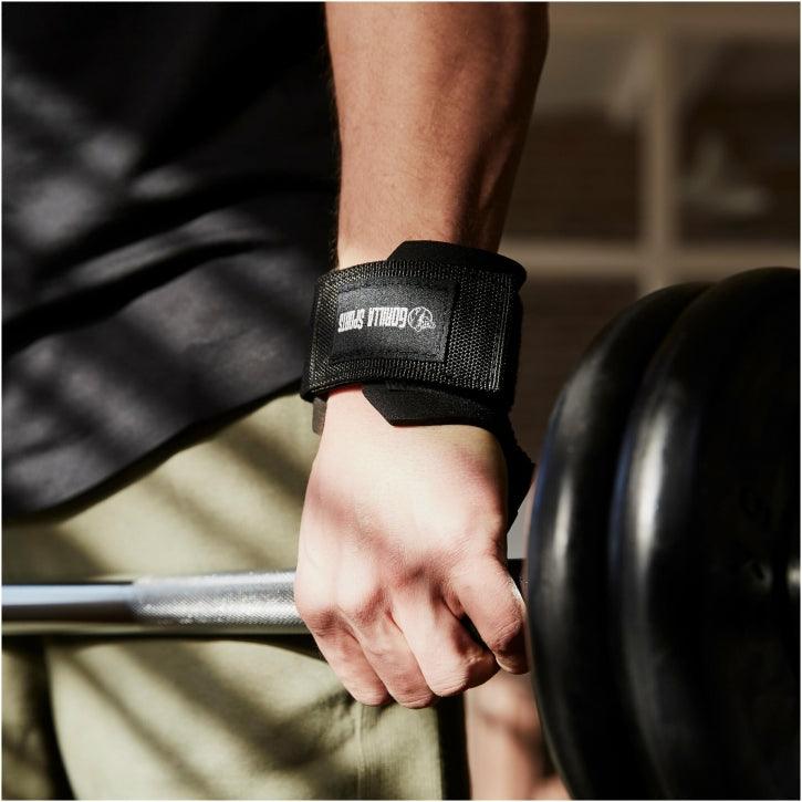 Ganchos con Muñequera de Elevación para Pesas - Gorilla Sports ES