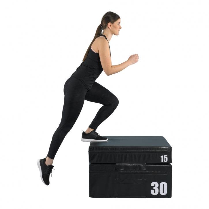 Cajón de Salto Pliométrico Acolchado 15 - 60 cm - Gorilla Sports ES