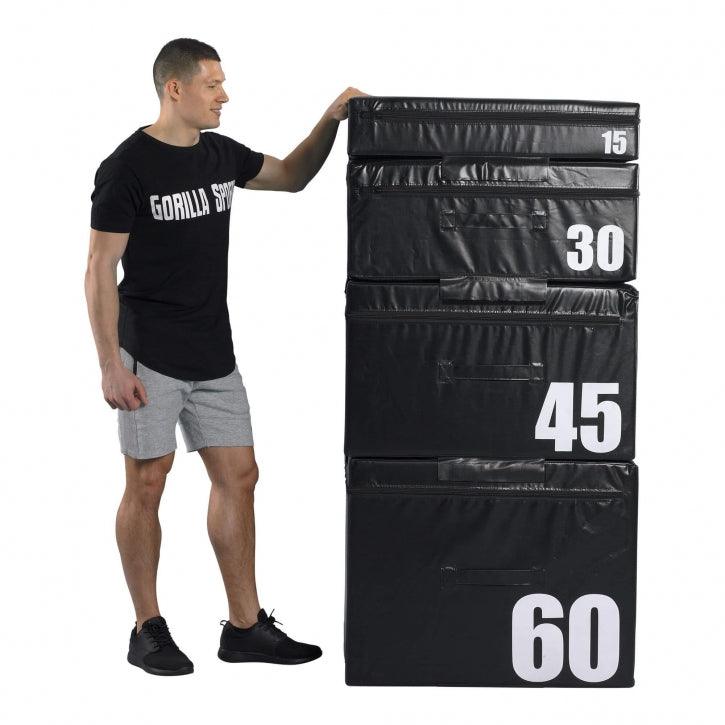 Cajón de Salto Pliométrico Acolchado 15 - 60 cm - Gorilla Sports ES