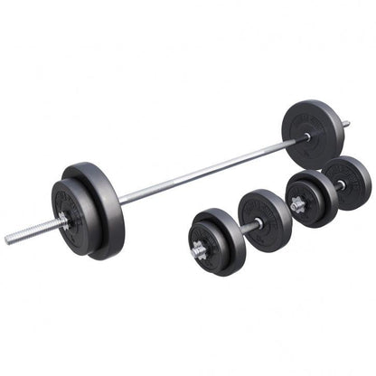 Set de Barra Larga y Discos de Pesas de Plástico - Gorilla Sports ES