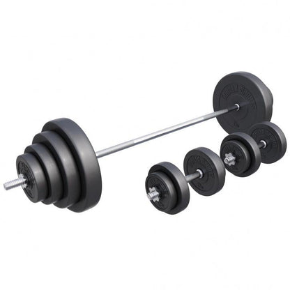 Set de Barra Larga y Discos de Pesas de Plástico - Gorilla Sports ES