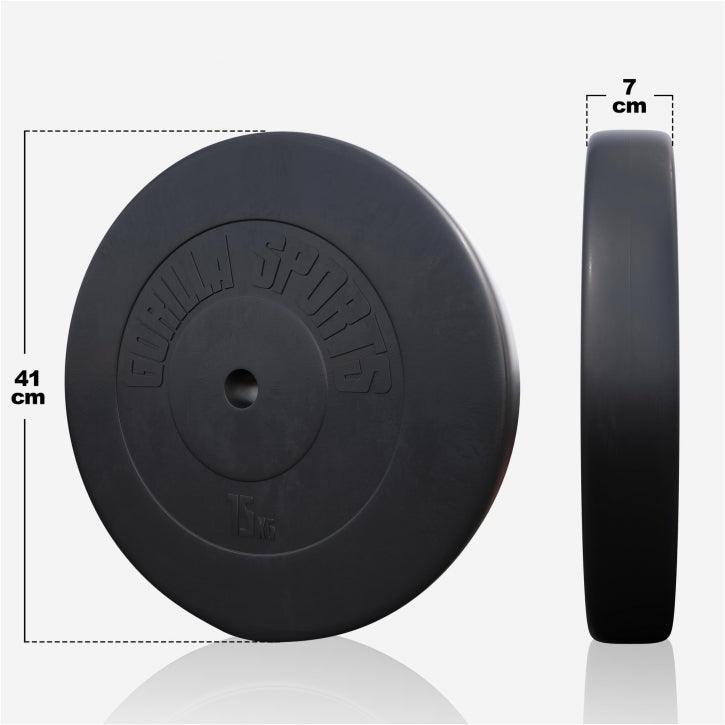 Set de Barra Larga y Discos de Pesas de Plástico - Gorilla Sports ES