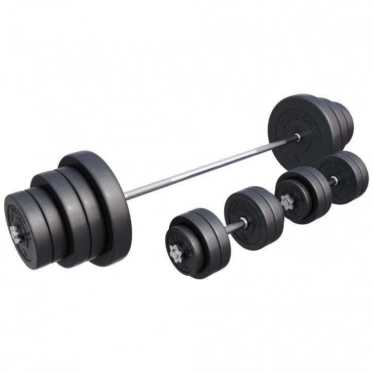 Set de Barra Larga y Discos de Pesas de Plástico - Gorilla Sports ES